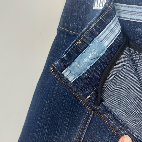 Vintage Clere Y2K denim midi cotton skirt size 10 back slit - Picture 4 of 6